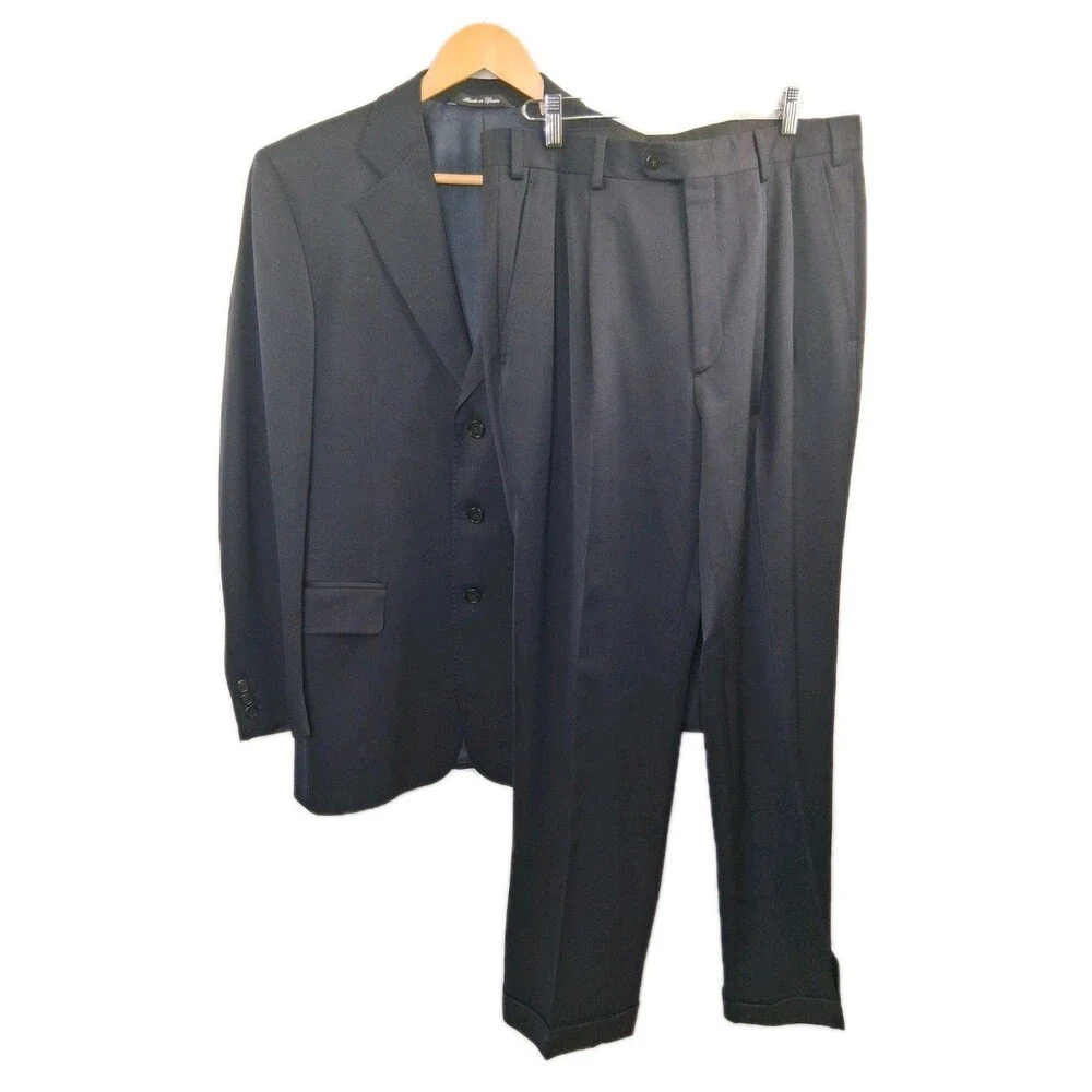 Emilio Yuste Men's 2 Piece Suit 38R 100% Wool Spain Pleated Pants $825 Retail